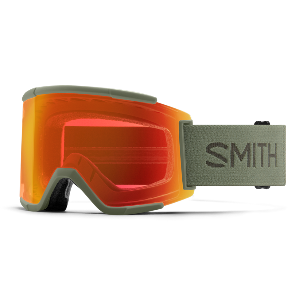 Smith Squad XL - Fatigue Green ChromaPop Everyday Red Mirror / ChromaPop Storm Yellow Flash